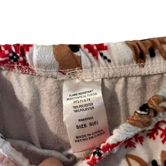 Rudolph Christmas Girls Pajama Set Small 6 Long Sleeve Button Up Soft Cozy Sleep - Picture 6 of 7